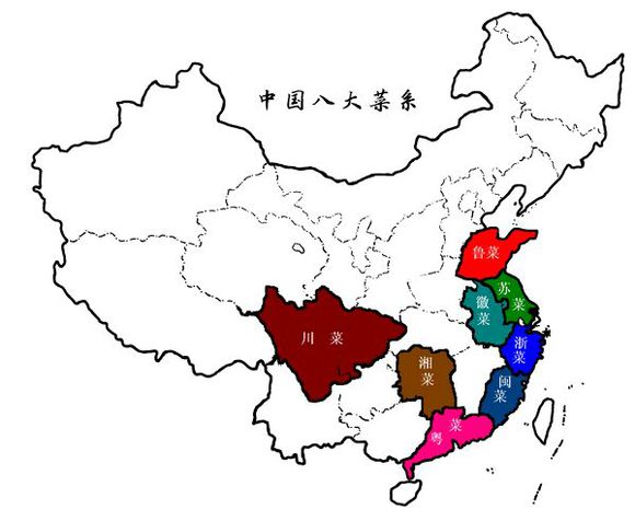 八大菜系地图