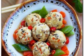 【精致素食·素食菜谱】之【时蔬烩麦香豆腐丸】