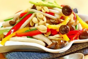 【素食菜谱】蟹味菇炒花生芽